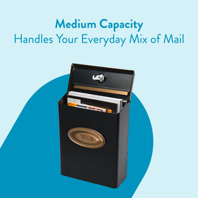 Architectural Mailboxes Designer locking mailbox close-up lock emphasizing concealed security