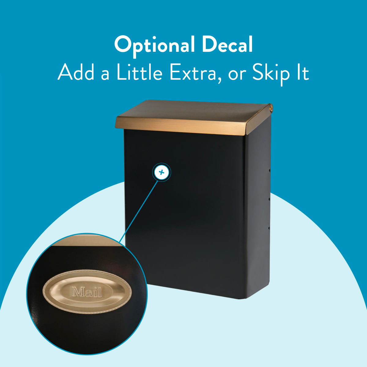 Architectural Mailboxes Designer locking mailbox emblem optional demonstrates customizable curb appeal