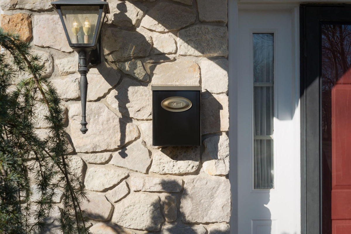 Architectural Mailboxes Designer locking mailbox wall mount installed for a stylish security solution