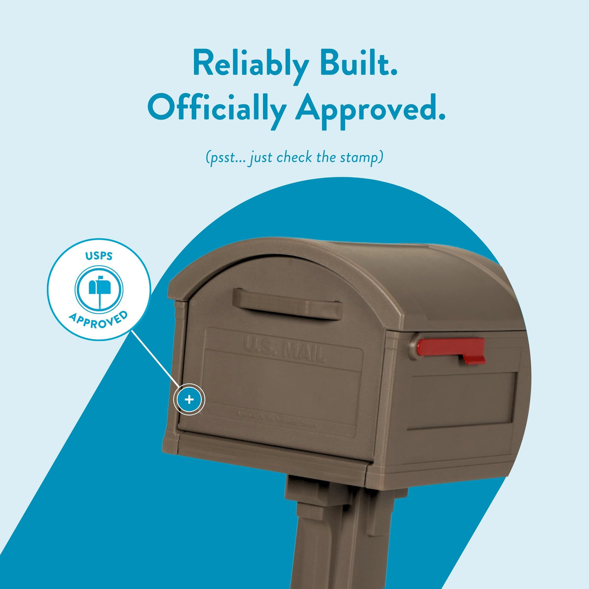 Post sleeve fits over a standard 4x4 post for quick mounting.