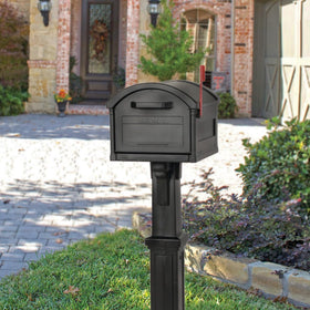ARCHITECTURAL MAILBOXES Grand Haven post and mailbox assembly for easy setup.