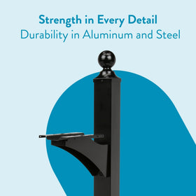 Post supports up to 60 lbs, keeping mailbox secure during daily deliveries.