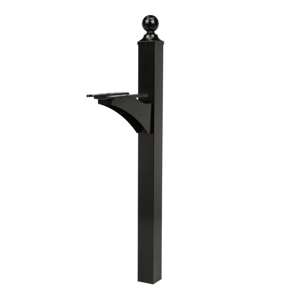 Architectural Mailboxes Landover aluminum post in black, sturdy and rust-resistant for curb appeal.