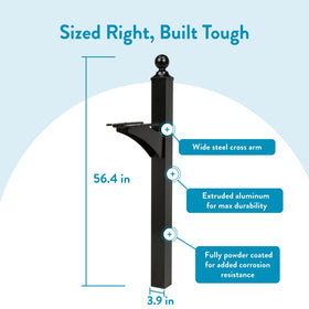 Easy installation over a 4x4 wooden post for quick setup.