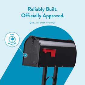 Architectural Mailboxes Mailbox-To-Go USPS approved label visible on the front