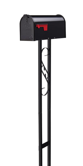 Architectural Mailboxes Mailbox-To-Go front view with weather-resistant steel post for durable curbside setup