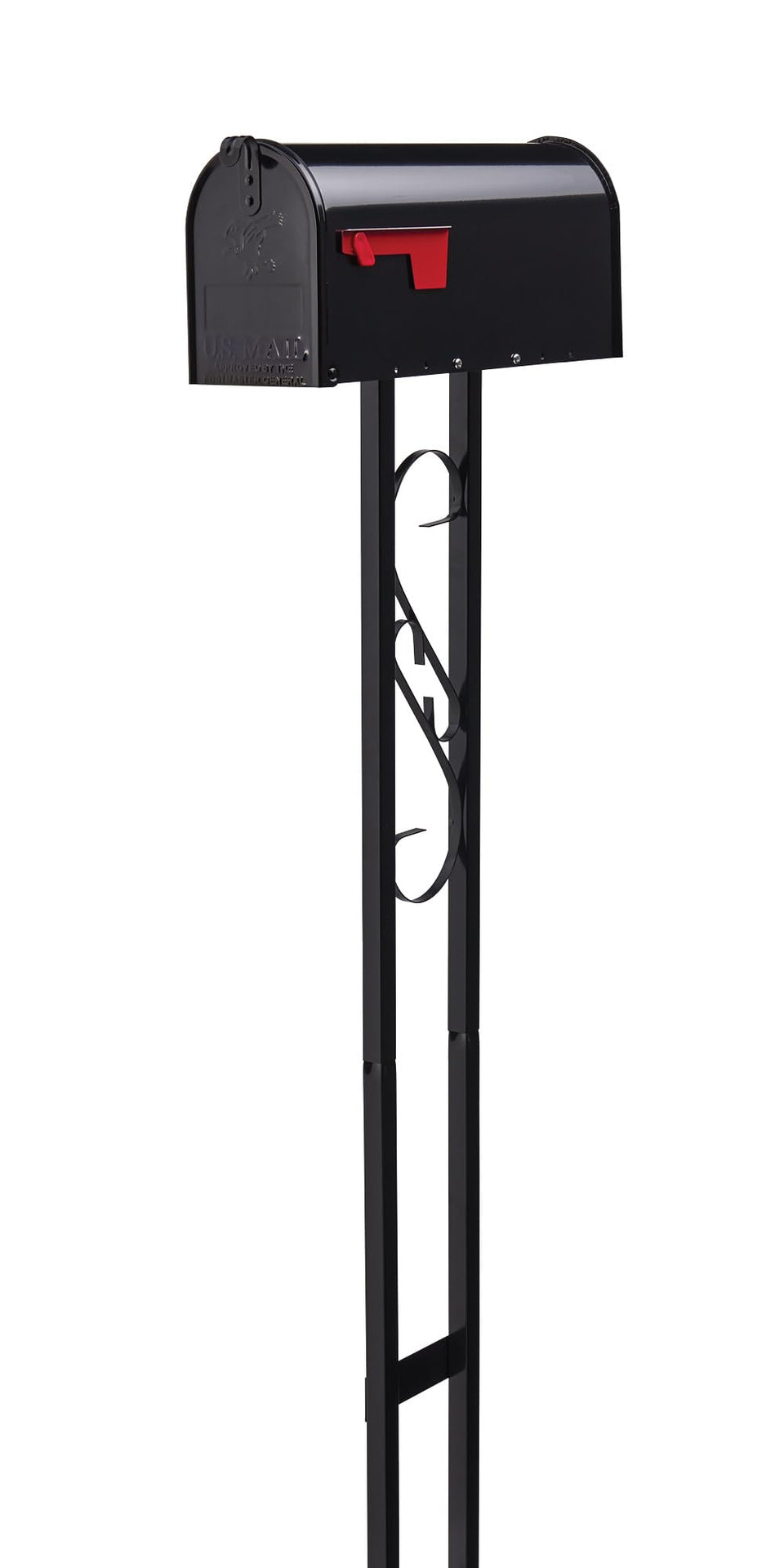 Architectural Mailboxes Mailbox-To-Go front view with weather-resistant steel post for durable curbside setup