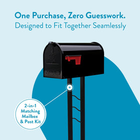 ARCHITECTURAL MAILBOXES Mailbox-To-Go scroll detail enhances classic curb appeal.