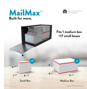 MailMax magnetic latch close-up illustrating secure weather-resistant closure.