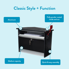 ARCHITECTURAL MAILBOXES Mailsafe aluminum-plastic construction balances strength and lightness.
