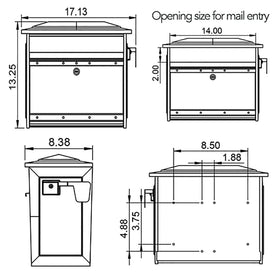 ARCHITECTURAL MAILBOXES Mailsafe two keys included support secure access.
