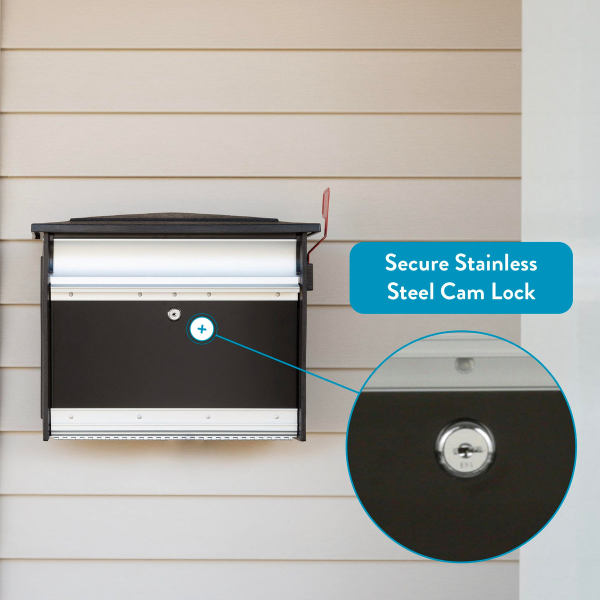ARCHITECTURAL MAILBOXES Mailsafe wall-mount design saves space while enhancing curb appeal.