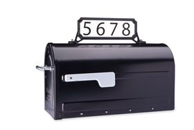 Architectural Mailboxes Manhattan Address Plaque front view with nighttime readability