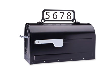 Architectural Mailboxes Manhattan Address Plaque front view with nighttime readability