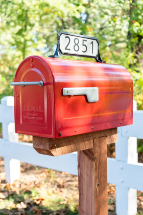 Architectural Mailboxes Manhattan Address Plaque side view showing compact profile