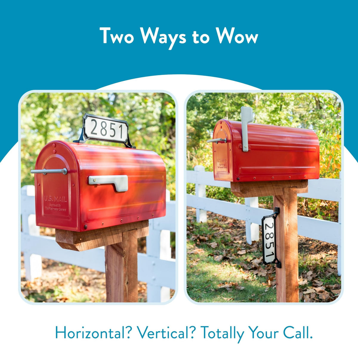 Architectural Mailboxes Manhattan Address Plaque mounting options for post or wall