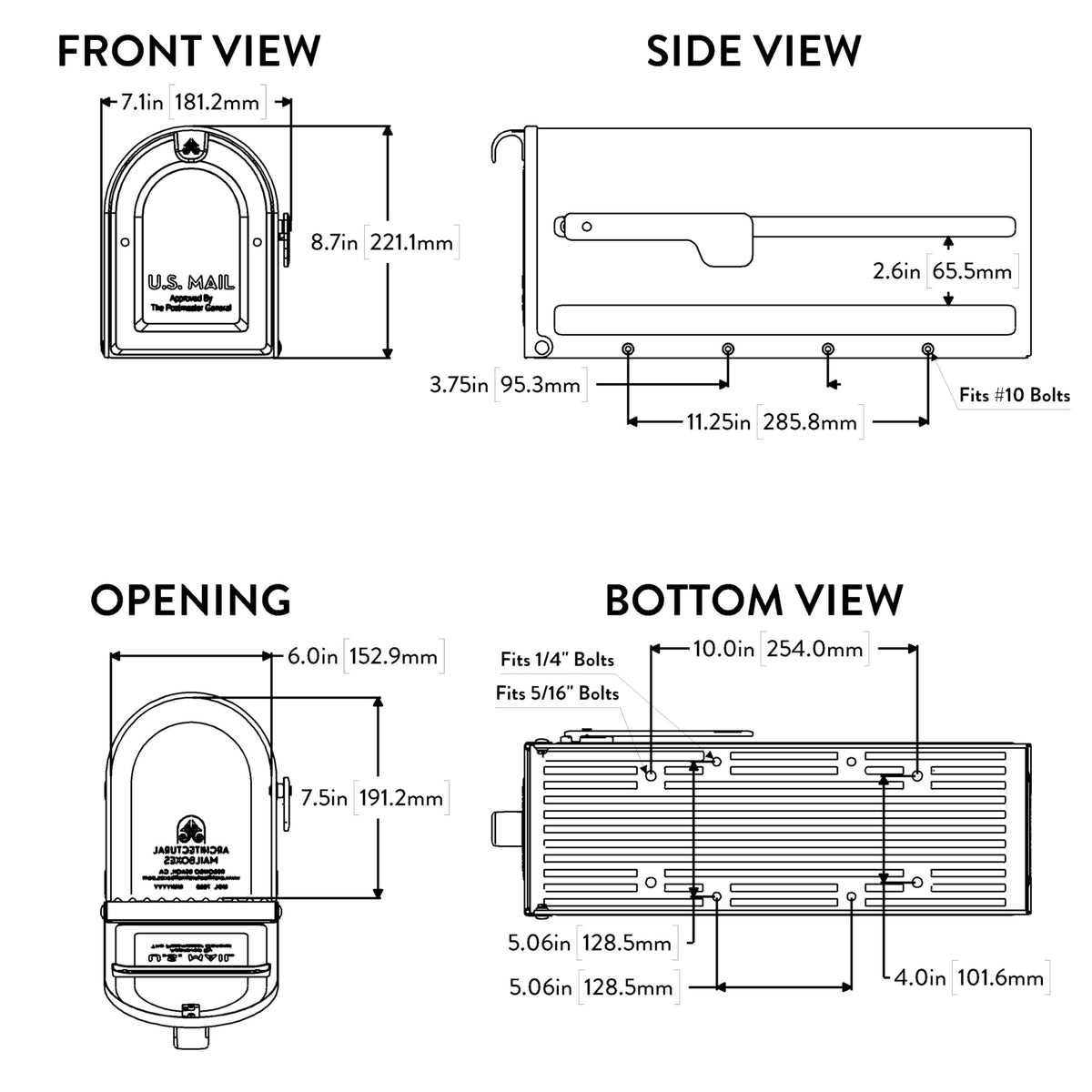 ARCHITECTURAL MAILBOXES MB1 easy no-assembly setup speeds curbside installation.