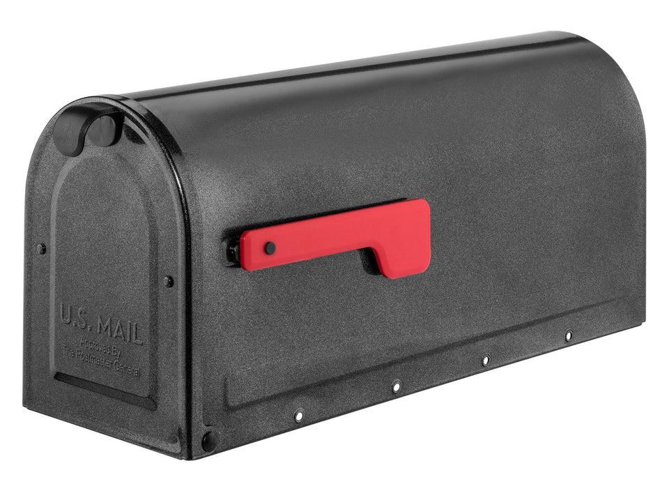 ARCHITECTURAL MAILBOXES MB1 front view shows durable pewter finish and curb appeal.