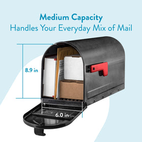 ARCHITECTURAL MAILBOXES MB1 side panel highlights embossed detailing for a polished look.