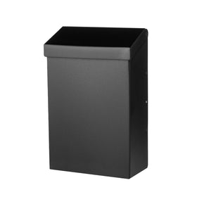 Architectural Mailboxes Modern Heritage vertical wall-mount black mailbox enhances curb appeal while storing letters.