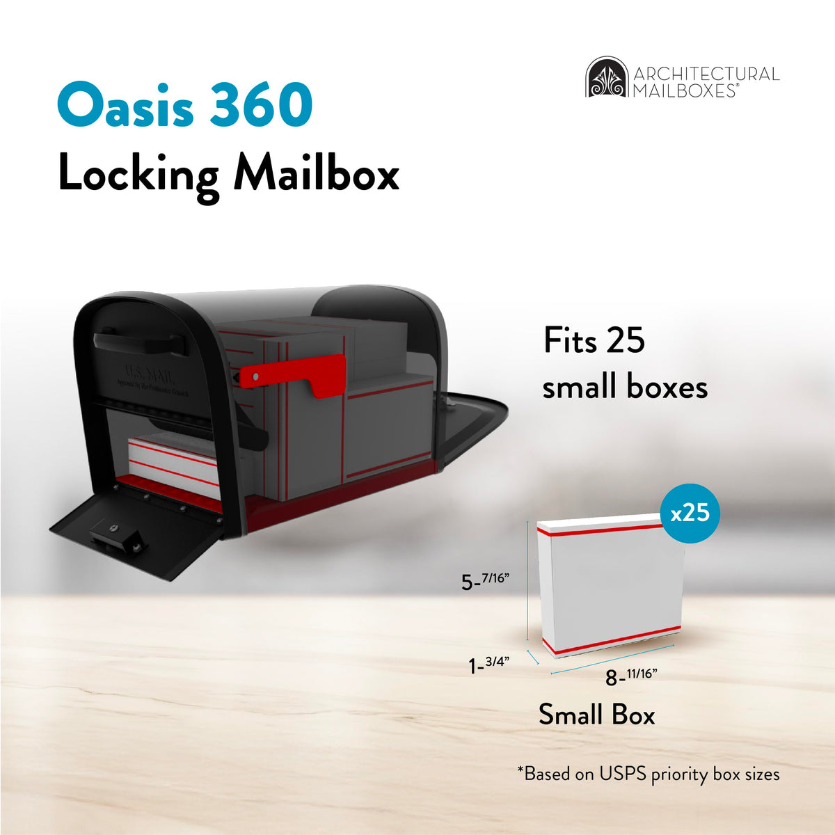 Architectural Mailboxes Oasis 360 magnetic closure secures mail against wind and rain.