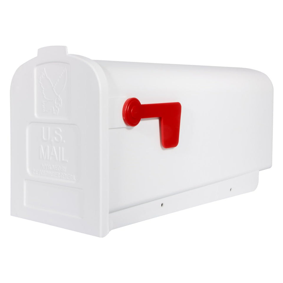 Parsons post mount mailbox front view highlights durable, classic curb appeal for any home.