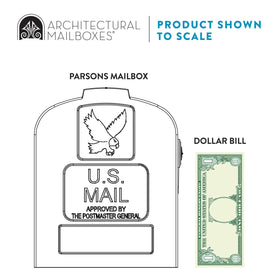 Parsons USPS-approved label confirms compatibility with curbside delivery standards.