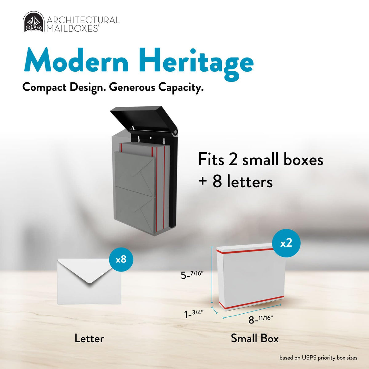 Architectural Mailboxes powder-coated finish outdoor mailbox protects against corrosion in any climate.