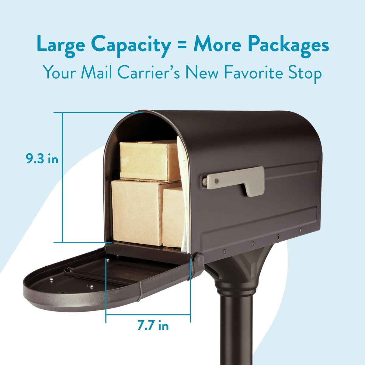 ARCHITECTURAL MAILBOXES Roxbury powder coated interior and exterior protect against corrosion.