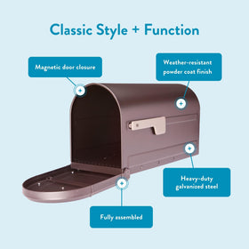 Roxbury magnetic latch keeps the door secure in windy weather.