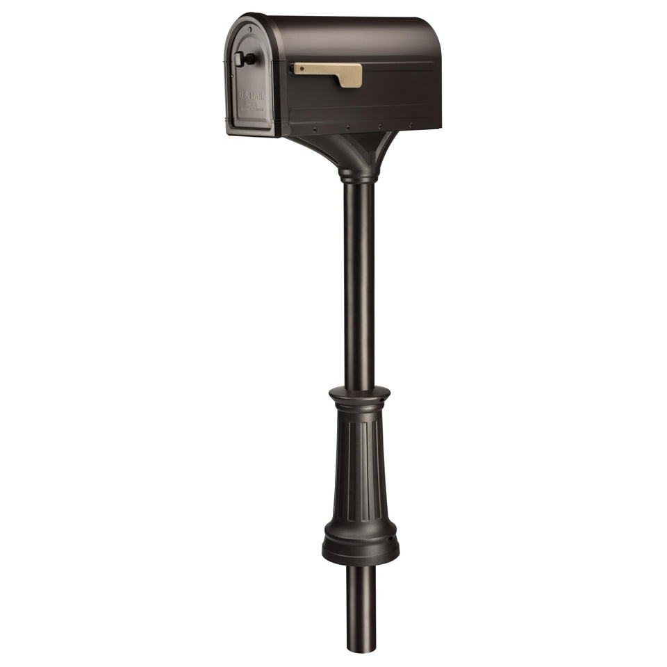 ARCHITECTURAL MAILBOXES Roxbury with post boosts curb appeal and weather resistance.