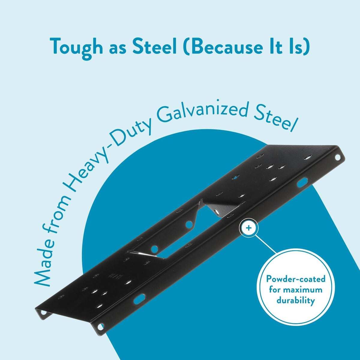 Sleek black powder coat on mounting board enhances curb appeal