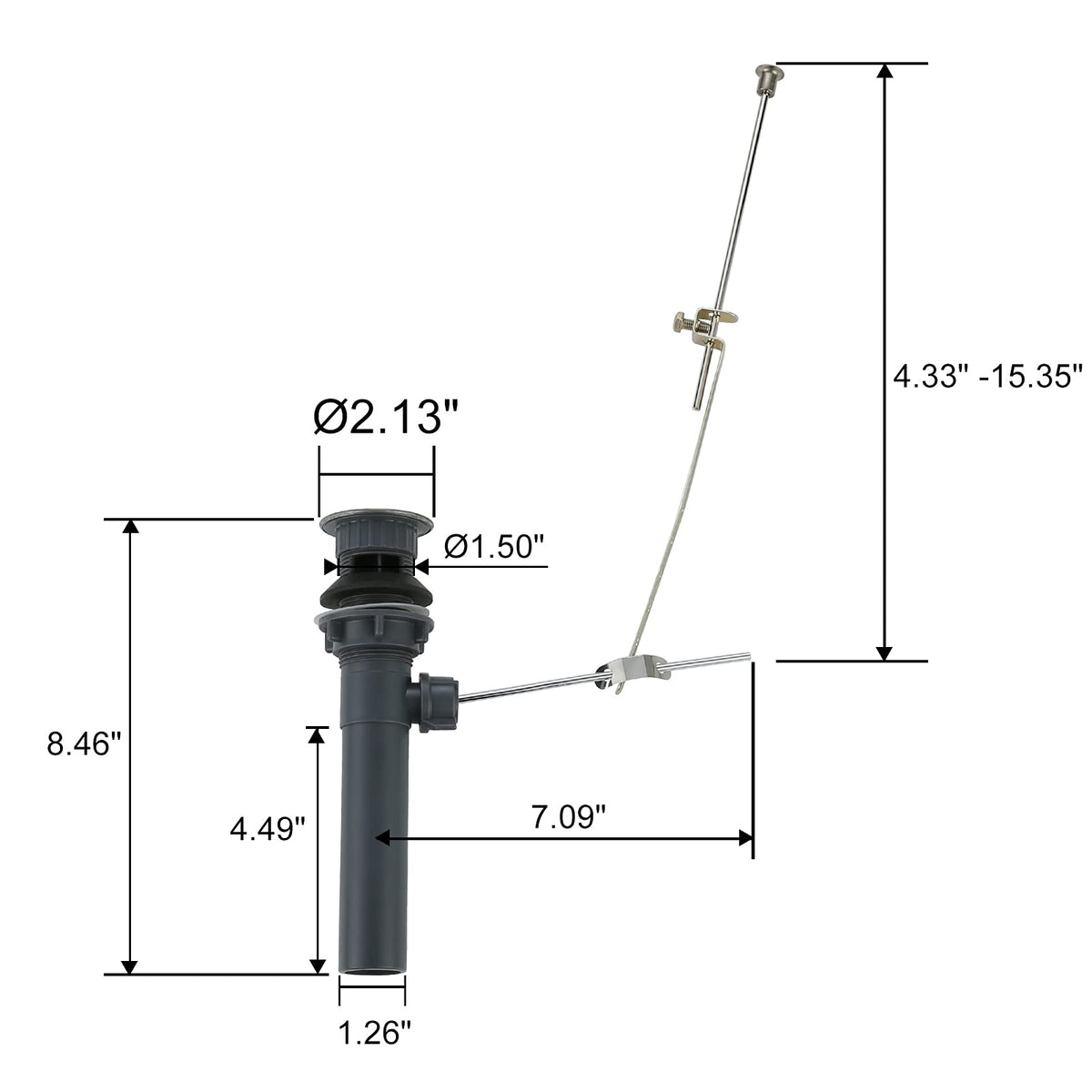 ARCORA easy-install sink drain with lift rod simplifies daily maintenance