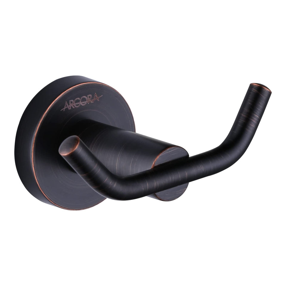 ARCORA oil rubbed bronze towel hook front view for stylish bathroom organization