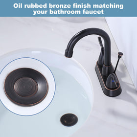 ARCORA sink drain with overflow shows smooth operation and clean lift-rod use.