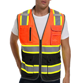 ArcRidge Reflective Vest front pockets securely hold essentials during work.