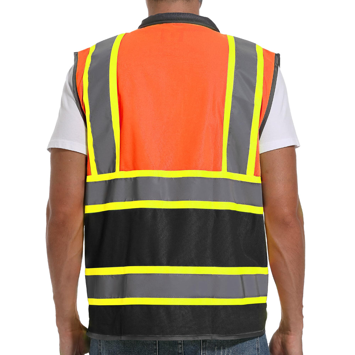 ArcRidge Reflective Vest zipper close-up shows secure closure for active tasks.