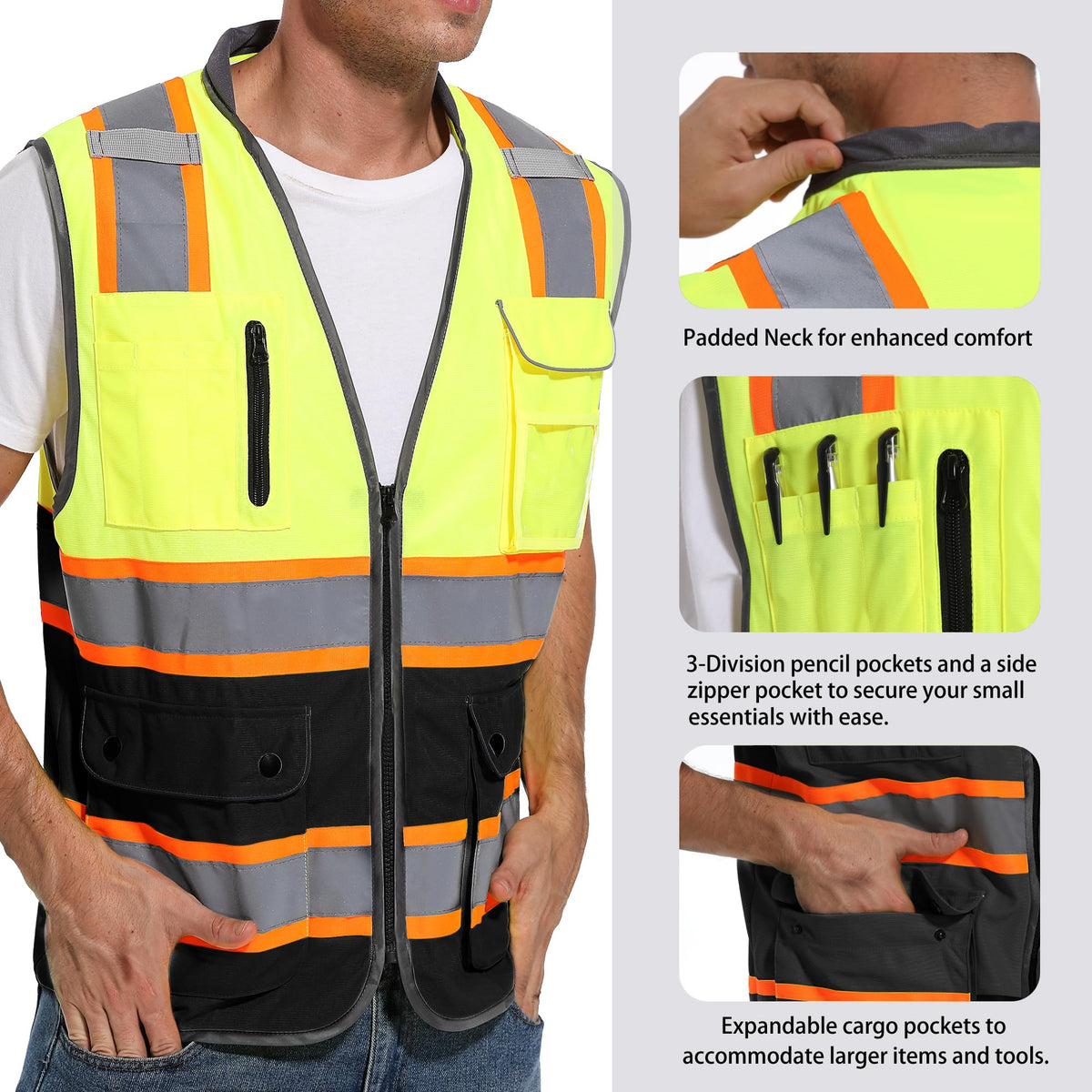 ArcRidge Vest pockets closeup demonstrates secure tool and phone storage.
