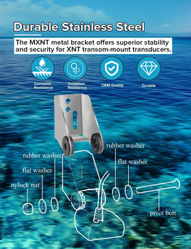 Adjustable-angle ArcViar bracket allows tailored transducer positioning.
