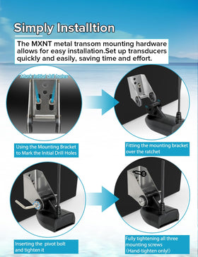 Easy-install ArcViar transducer mount kit speeds up setup.
