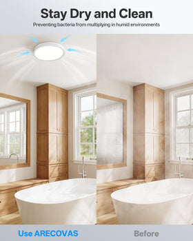 110 CFM airflow from Arecovas bathroom fan supporting effective moisture control