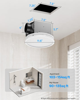 Quiet operation of Arecovas fan maintains a peaceful bathroom atmosphere
