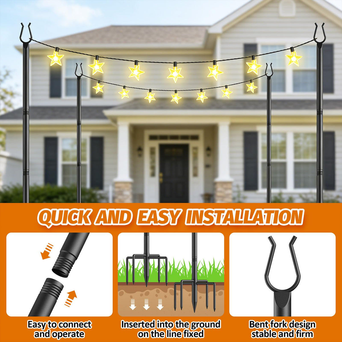 Aredy adjustable-height poles ideal for flexible lighting layouts.