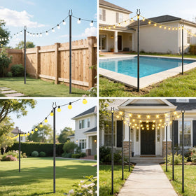 Aredy outdoor light poles with rust-resistant finish for rain or sun.