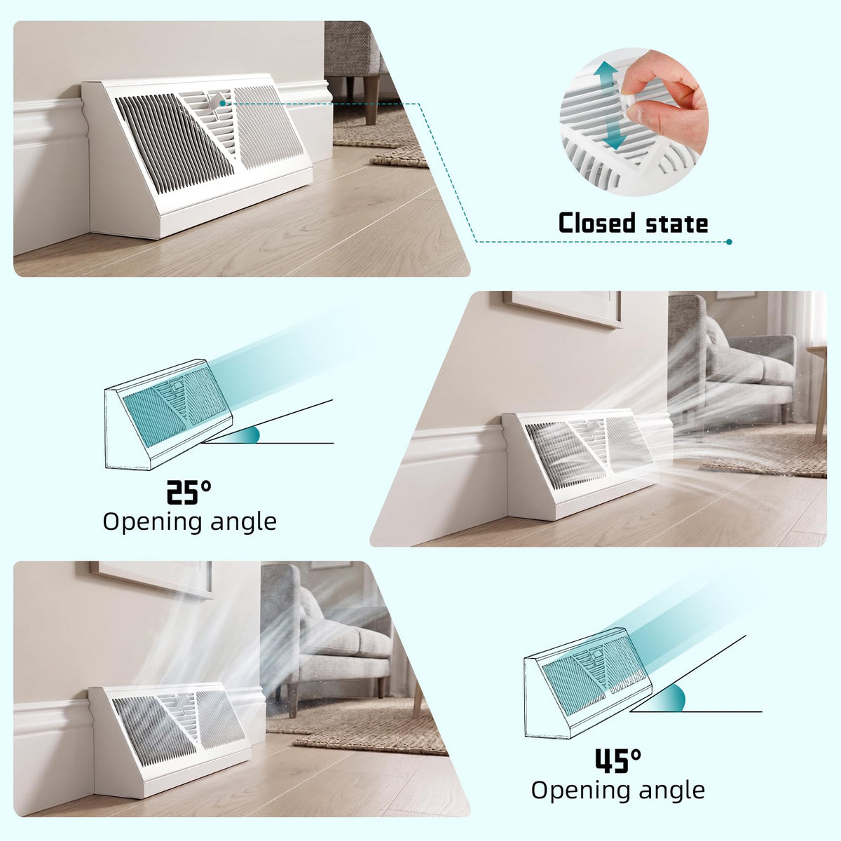 Aremae versatile vent suitable for home, office, or commercial spaces.