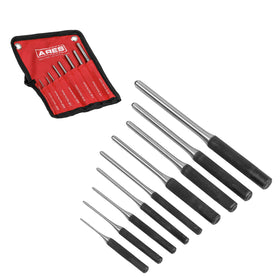 ARES 10021 9-piece roll pin punch set with nylon pouch for versatile repairs