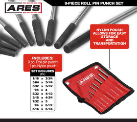 Close-up of ARES 10021 punch head showing hemispherical tip alignment