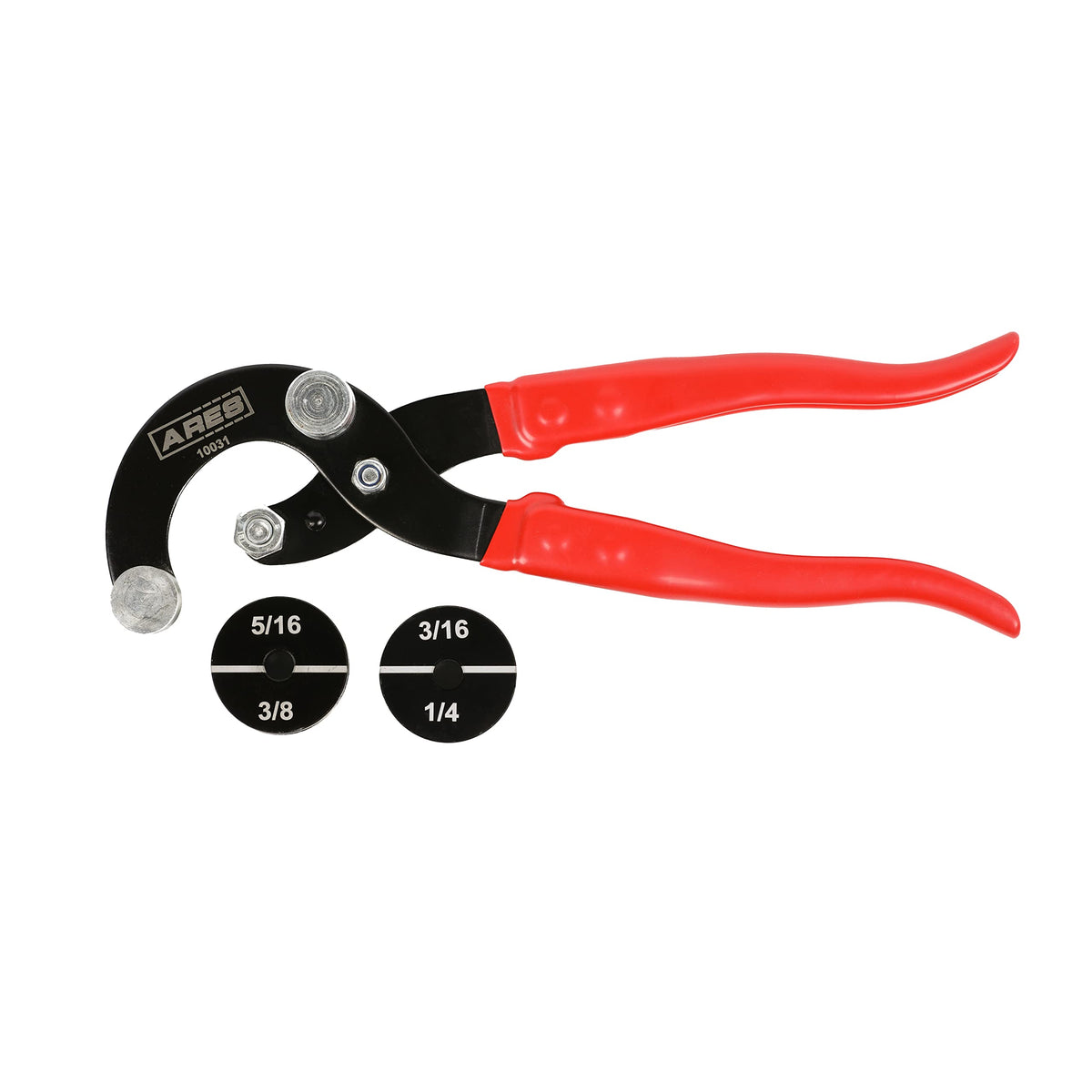 ARES 10031 90-degree tubing bender close-up showing precise bend for brake lines