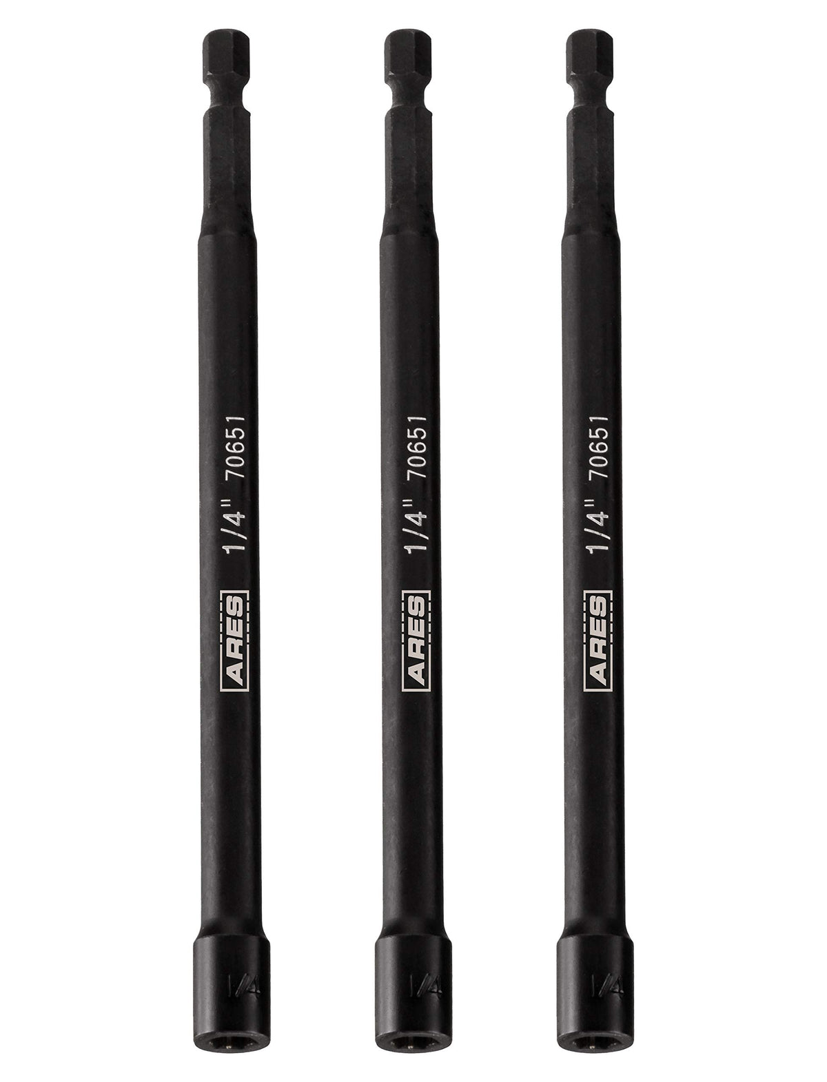 ARES 27008 three-piece 1/4-inch magnetic nut drivers with strong magnets for secure retention