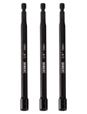 ARES 27008 three-piece 1/4-inch magnetic nut drivers with strong magnets for secure retention